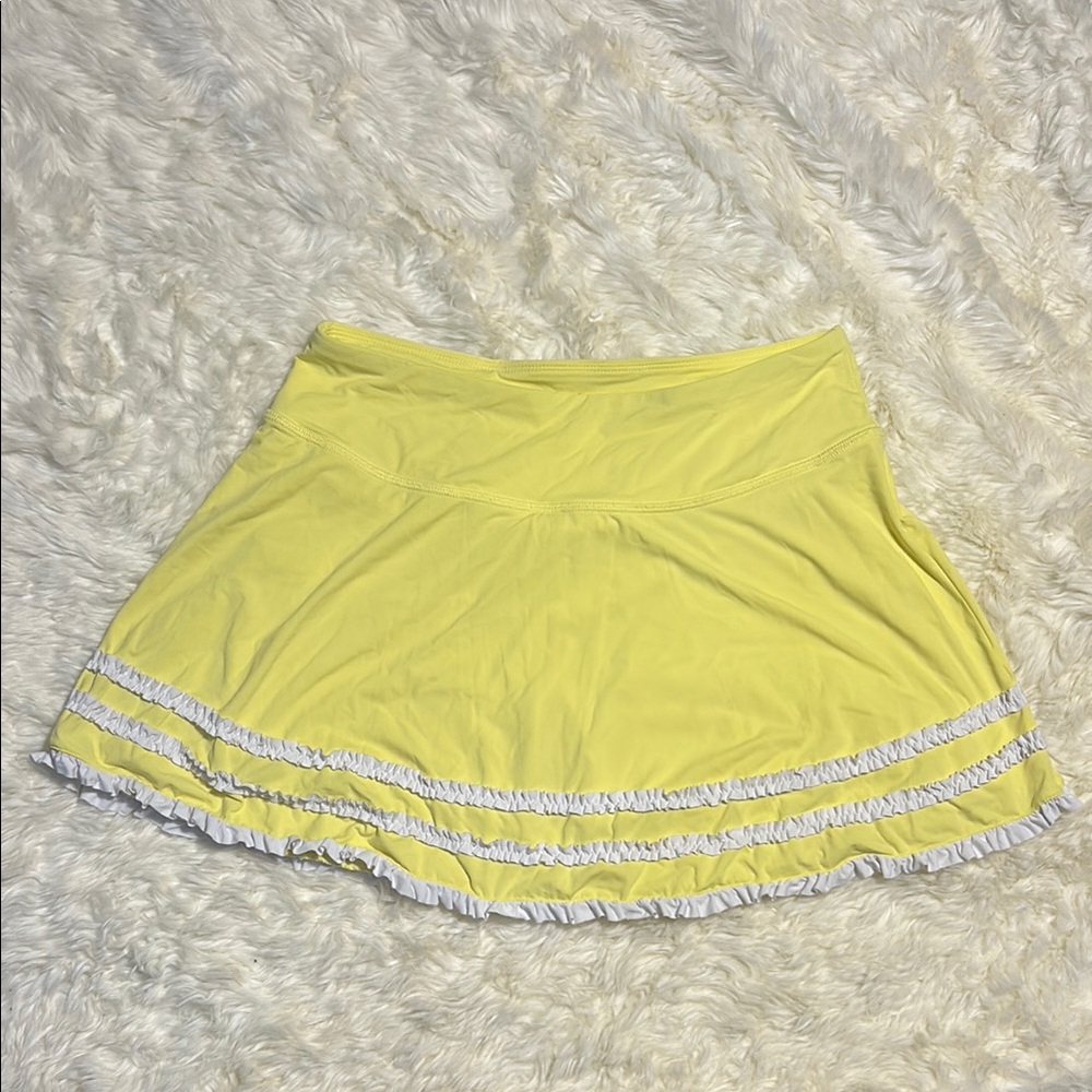 Lily Pulitzer Luxletics Yellow Ruffles Mini Skirt